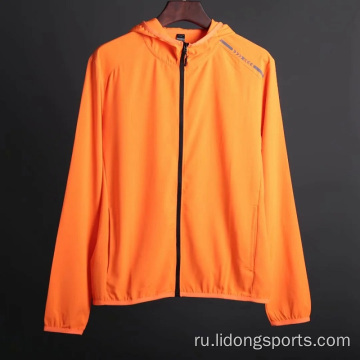 Thin Zip Up Polyester Men Sports Whrodbreaker